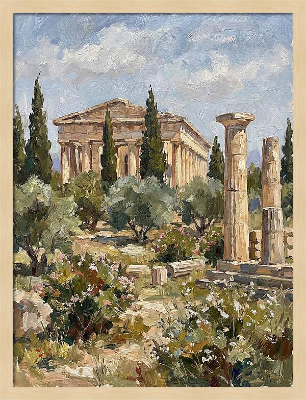 Ancient Greek Ruins Amidst Nature