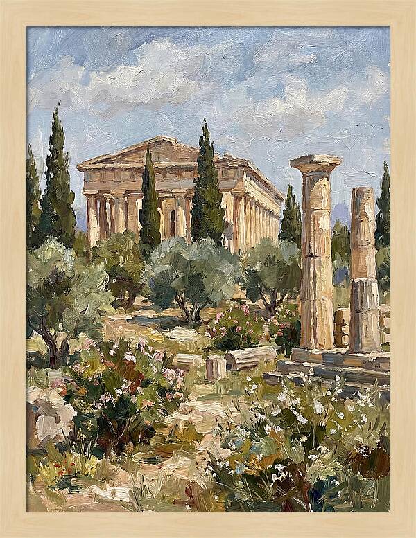 Ancient Greek Ruins Amidst Nature