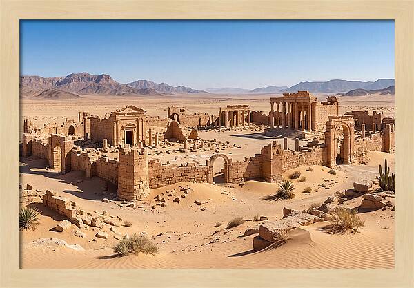 Ancient Ruins In Desert Landscape