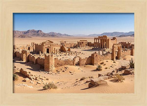 Ancient Ruins In Desert Landscape