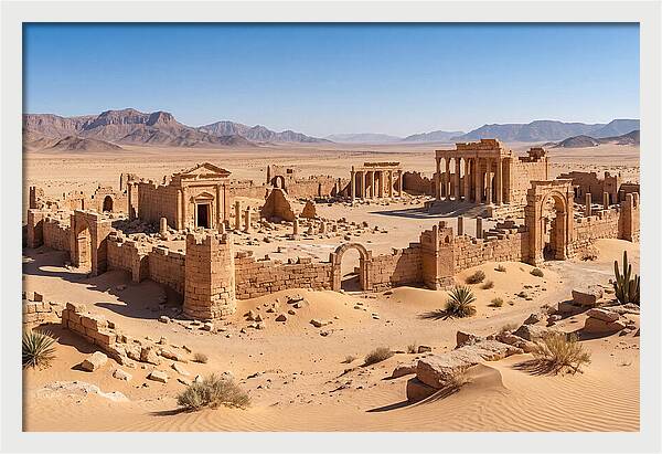 Ancient Ruins In Desert Landscape