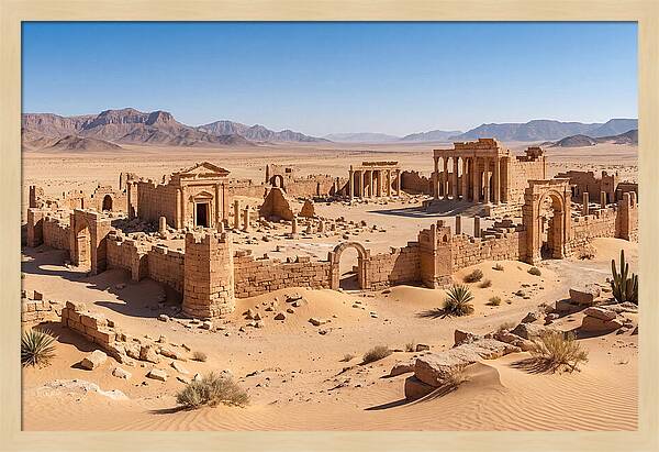 Ancient Ruins In Desert Landscape