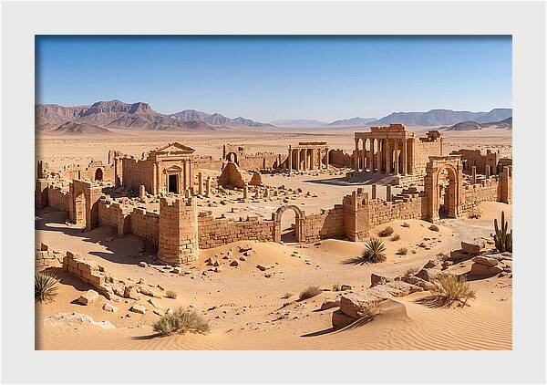 Ancient Ruins In Desert Landscape