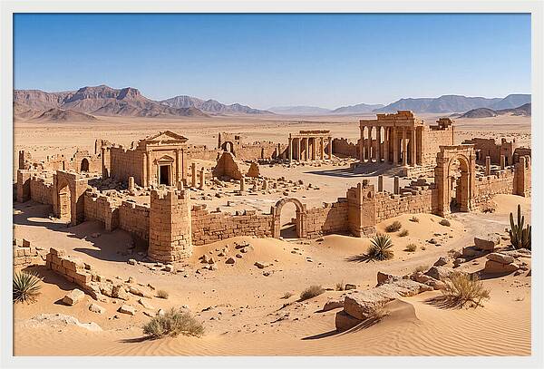 Ancient Ruins In Desert Landscape