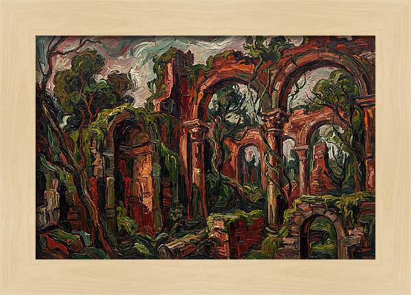 Ancient Ruins In Expressionist Style