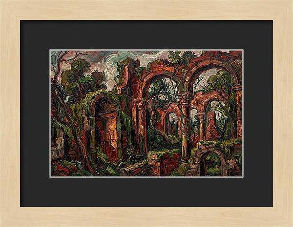 Ancient Ruins In Expressionist Style