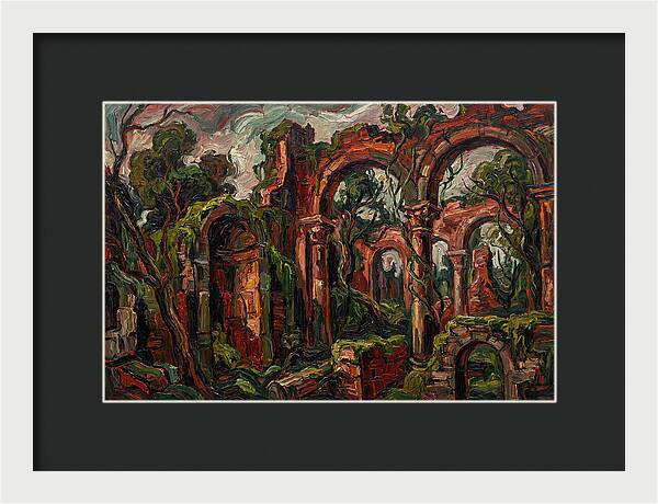 Ancient Ruins In Expressionist Style