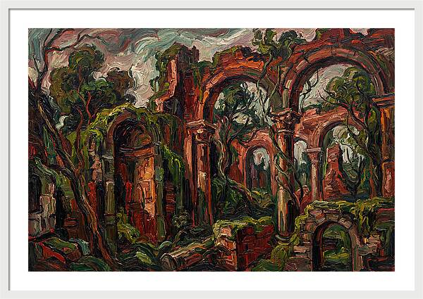 Ancient Ruins In Expressionist Style