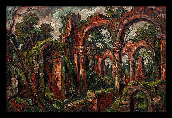 Ancient Ruins In Expressionist Style