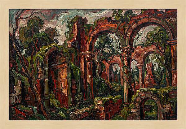Ancient Ruins In Expressionist Style