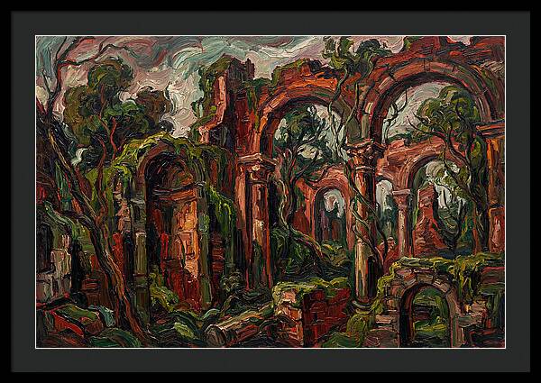 Ancient Ruins In Expressionist Style