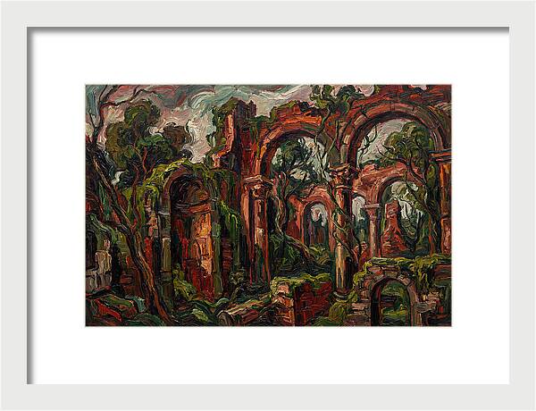 Ancient Ruins In Expressionist Style