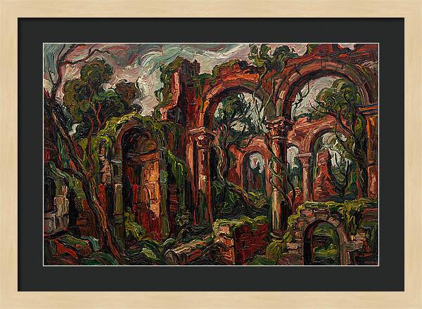 Ancient Ruins In Expressionist Style