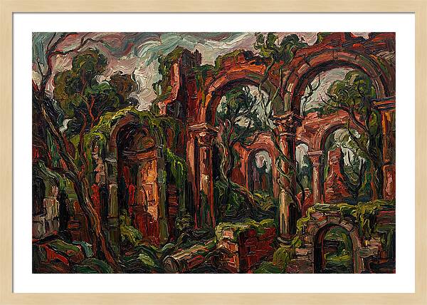Ancient Ruins In Expressionist Style