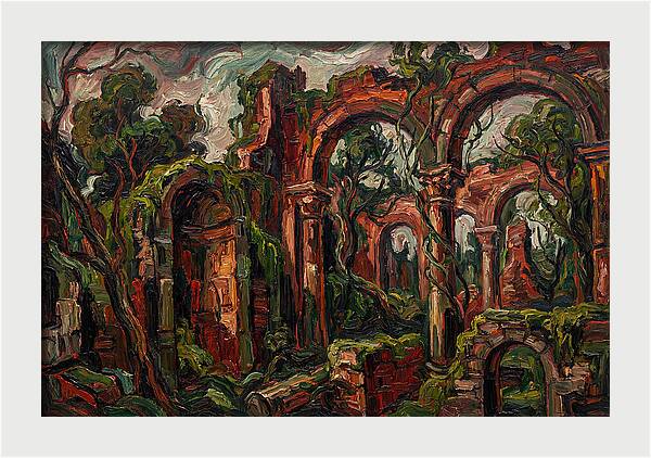 Ancient Ruins In Expressionist Style