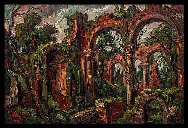Ancient Ruins In Expressionist Style
