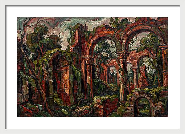 Ancient Ruins In Expressionist Style