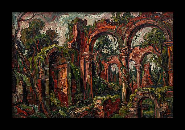 Ancient Ruins In Expressionist Style