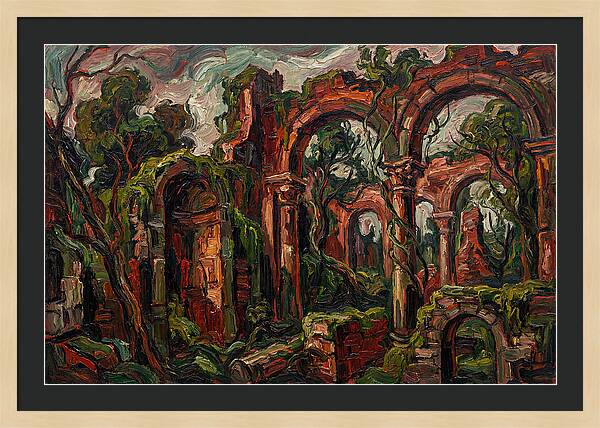 Ancient Ruins In Expressionist Style