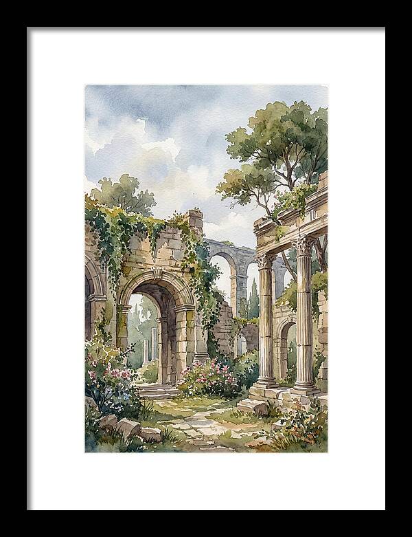 Ancient Ruins In Watercolor