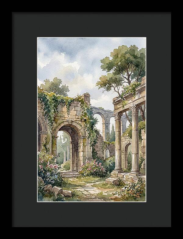 Ancient Ruins In Watercolor