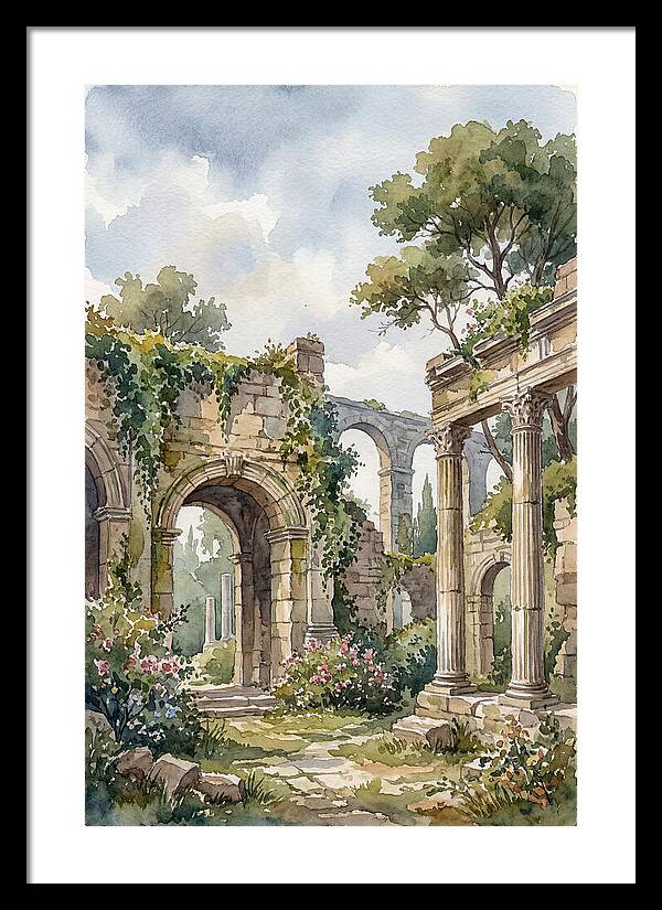 Ancient Ruins In Watercolor
