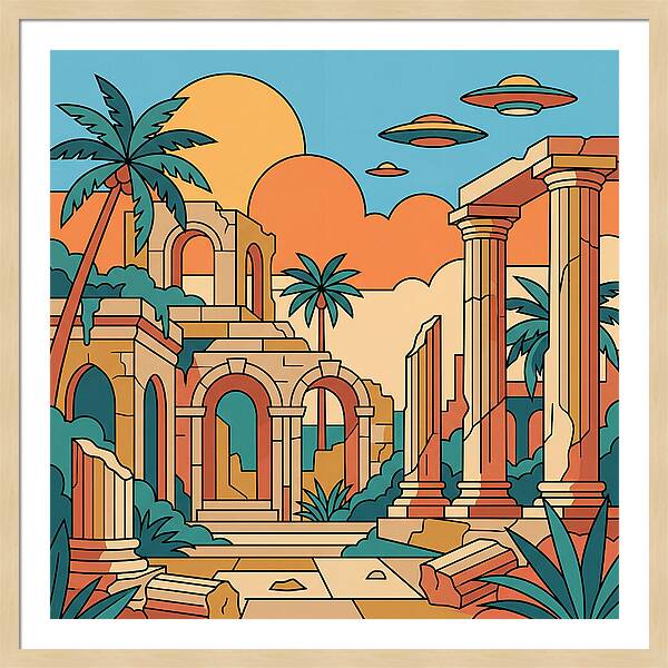 Ancient Ruins Under A Vibrant Sky