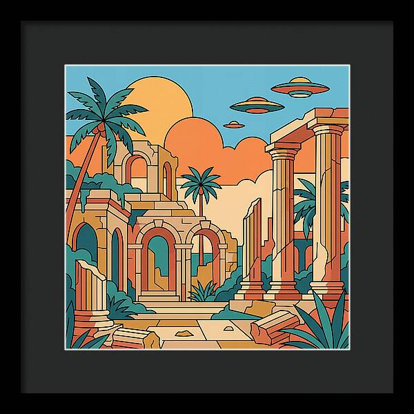 Ancient Ruins Under A Vibrant Sky