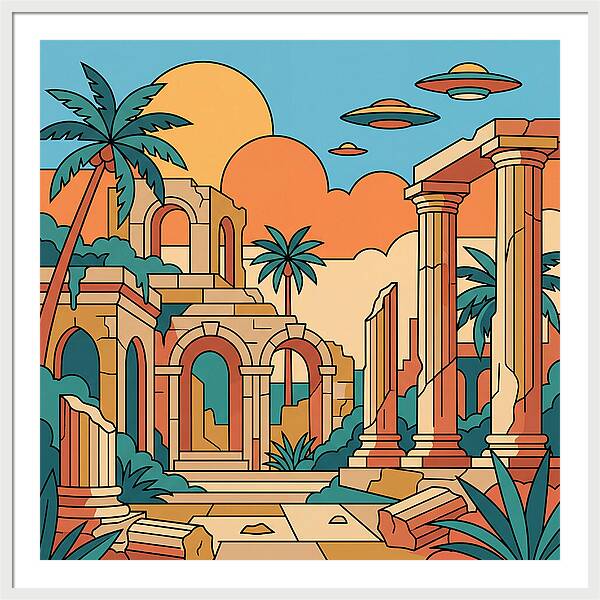 Ancient Ruins Under A Vibrant Sky