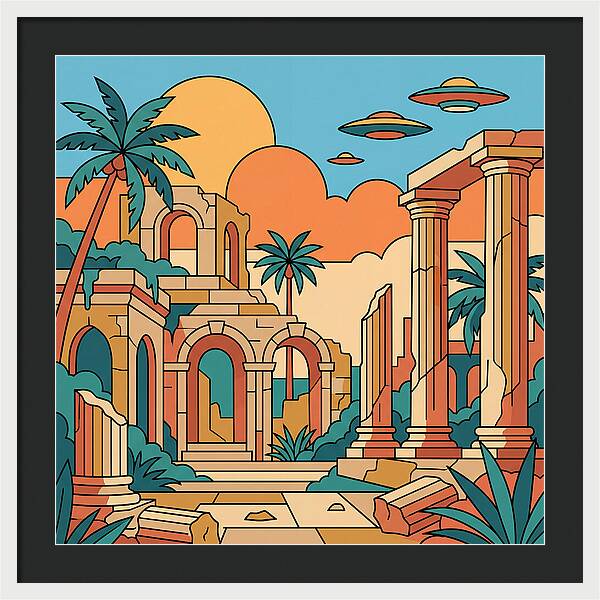 Ancient Ruins Under A Vibrant Sky