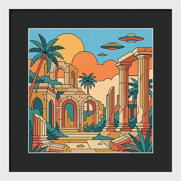 Ancient Ruins Under A Vibrant Sky