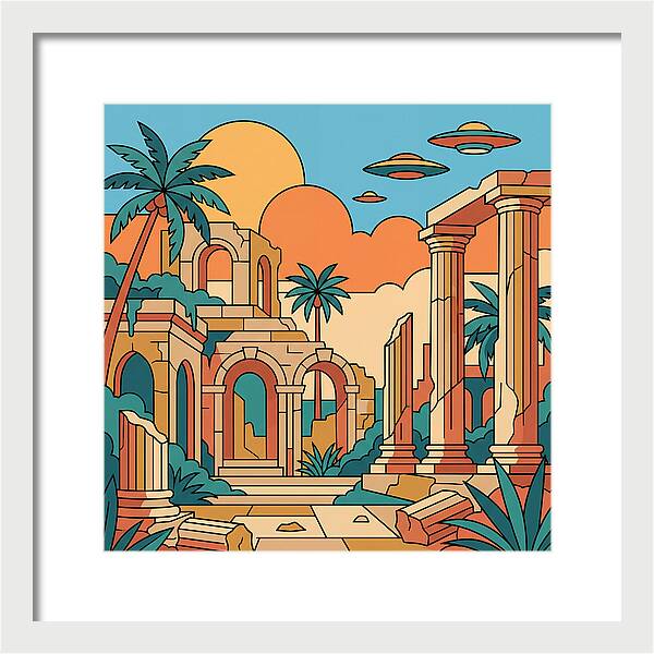 Ancient Ruins Under A Vibrant Sky