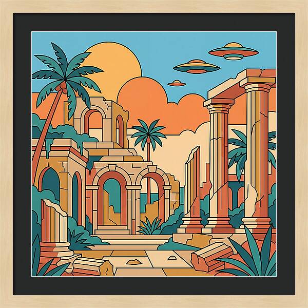 Ancient Ruins Under A Vibrant Sky