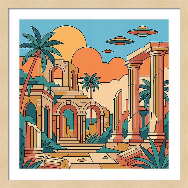 Ancient Ruins Under A Vibrant Sky