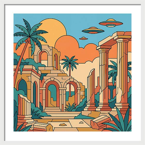 Ancient Ruins Under A Vibrant Sky