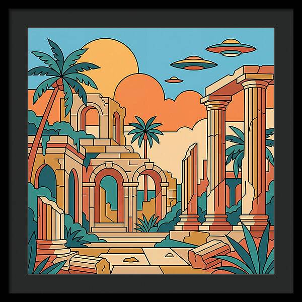 Ancient Ruins Under A Vibrant Sky