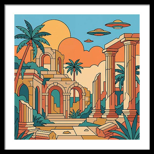 Ancient Ruins Under A Vibrant Sky