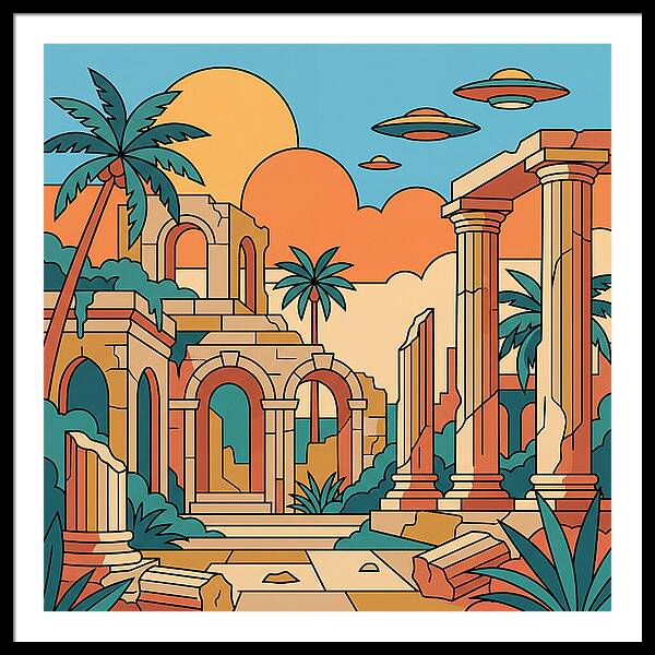 Ancient Ruins Under A Vibrant Sky