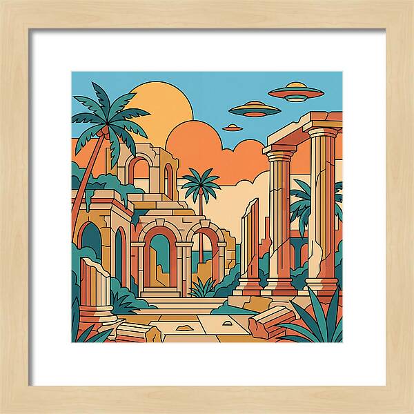 Ancient Ruins Under A Vibrant Sky