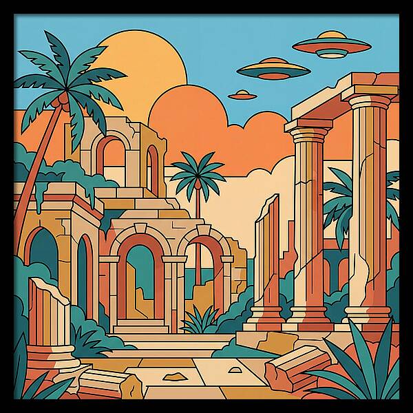 Ancient Ruins Under A Vibrant Sky