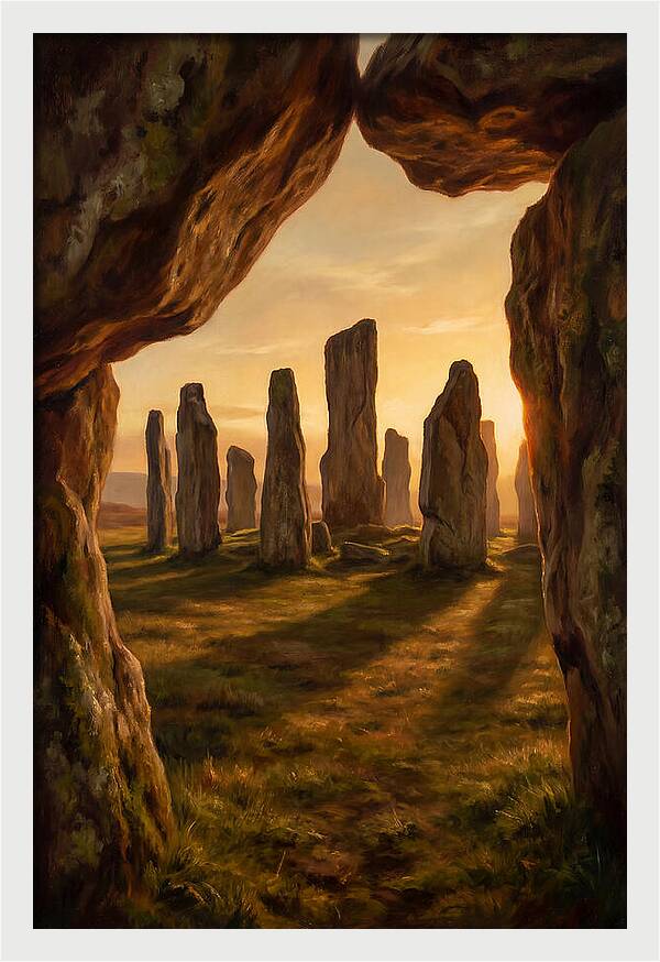 Ancient Stone Circle At Dusk