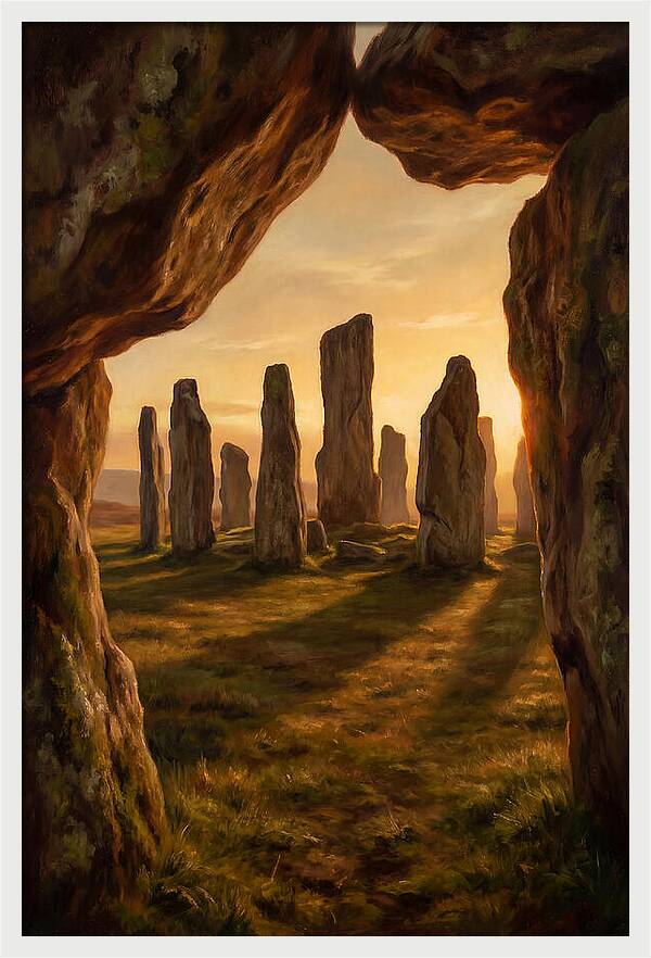 Ancient Stone Circle At Dusk