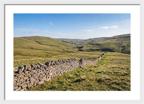 Ancient Stone Wall Over Rolling Hills