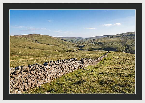 Ancient Stone Wall Over Rolling Hills