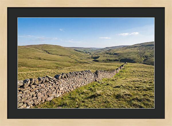 Ancient Stone Wall Over Rolling Hills