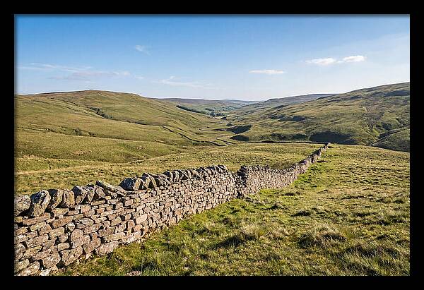 Ancient Stone Wall Over Rolling Hills