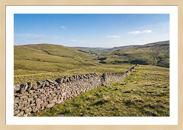 Ancient Stone Wall Over Rolling Hills