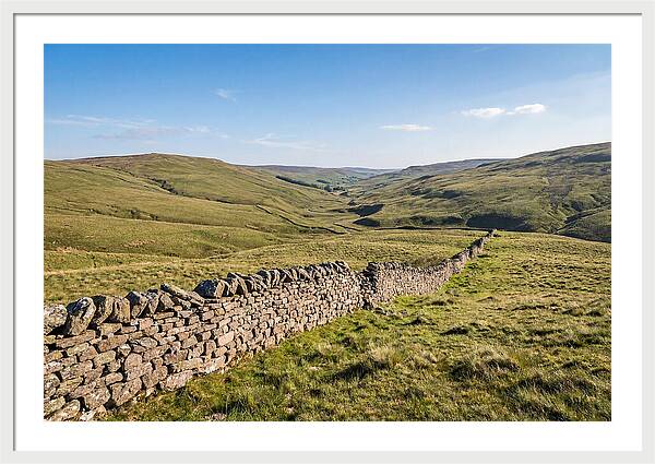 Ancient Stone Wall Over Rolling Hills