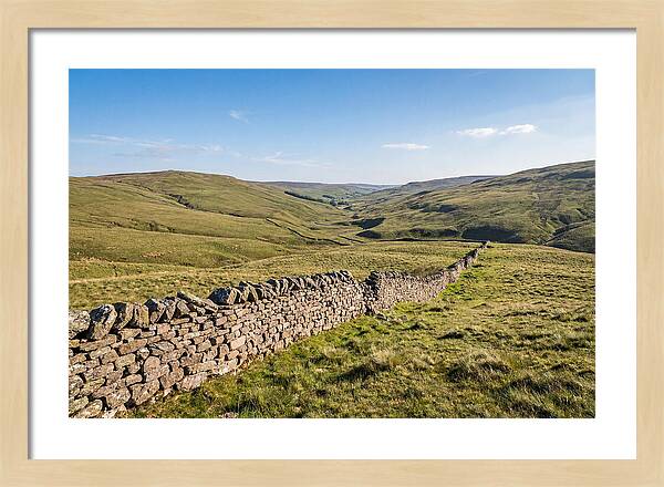 Ancient Stone Wall Over Rolling Hills