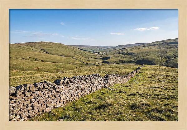 Ancient Stone Wall Over Rolling Hills